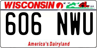 WI license plate 606NWU