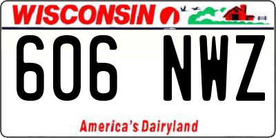 WI license plate 606NWZ