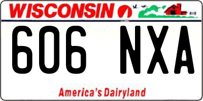 WI license plate 606NXA