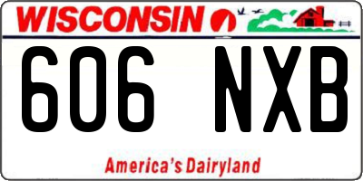 WI license plate 606NXB