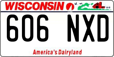 WI license plate 606NXD
