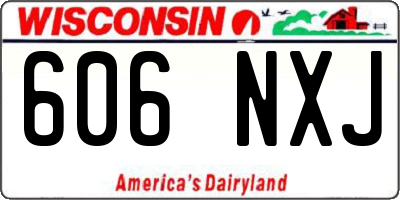 WI license plate 606NXJ