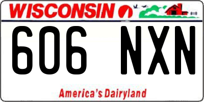 WI license plate 606NXN