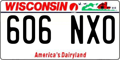 WI license plate 606NXO
