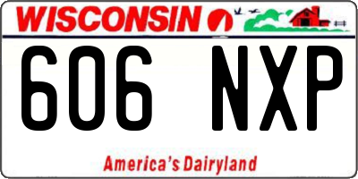 WI license plate 606NXP