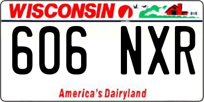 WI license plate 606NXR