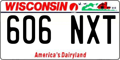 WI license plate 606NXT