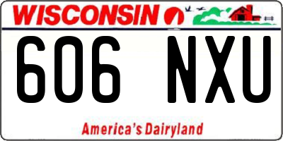 WI license plate 606NXU