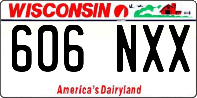 WI license plate 606NXX