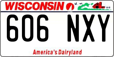 WI license plate 606NXY