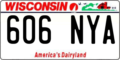WI license plate 606NYA