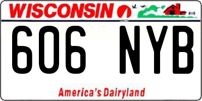 WI license plate 606NYB