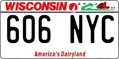 WI license plate 606NYC