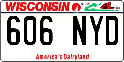 WI license plate 606NYD