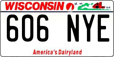 WI license plate 606NYE
