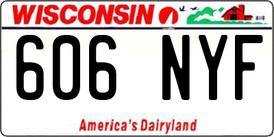 WI license plate 606NYF