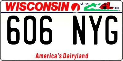 WI license plate 606NYG