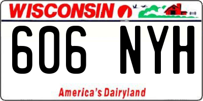 WI license plate 606NYH