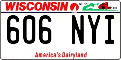 WI license plate 606NYI