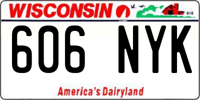 WI license plate 606NYK