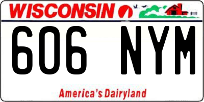 WI license plate 606NYM