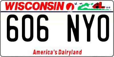 WI license plate 606NYO