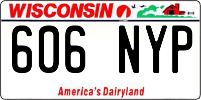 WI license plate 606NYP