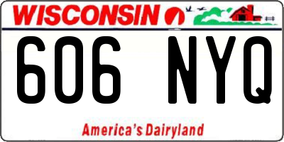 WI license plate 606NYQ