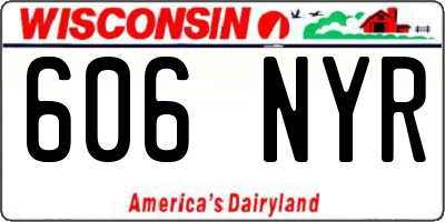 WI license plate 606NYR