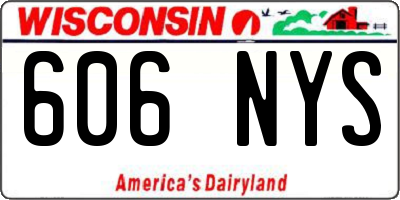 WI license plate 606NYS