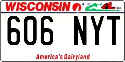 WI license plate 606NYT