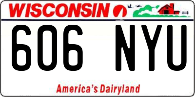 WI license plate 606NYU