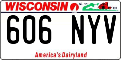 WI license plate 606NYV