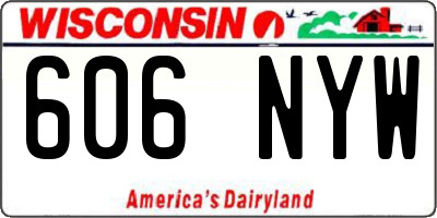 WI license plate 606NYW