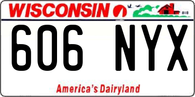 WI license plate 606NYX