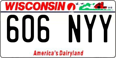 WI license plate 606NYY