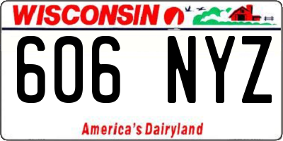 WI license plate 606NYZ