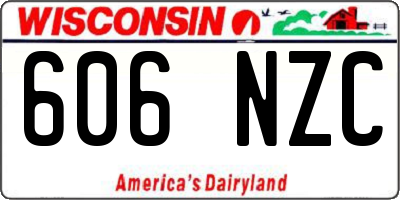 WI license plate 606NZC