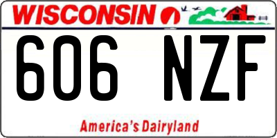 WI license plate 606NZF