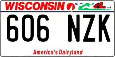 WI license plate 606NZK