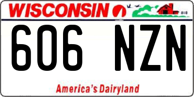 WI license plate 606NZN