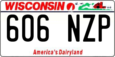 WI license plate 606NZP