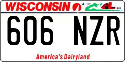 WI license plate 606NZR