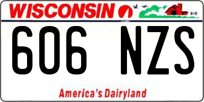 WI license plate 606NZS