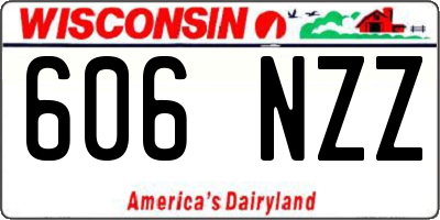WI license plate 606NZZ