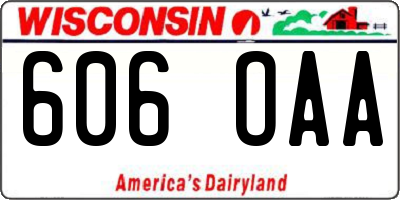 WI license plate 606OAA
