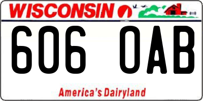 WI license plate 606OAB