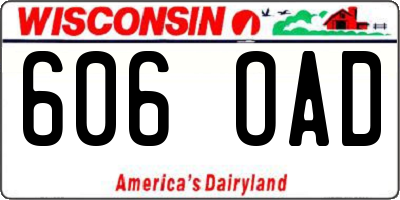 WI license plate 606OAD