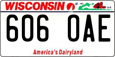 WI license plate 606OAE