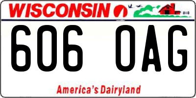 WI license plate 606OAG